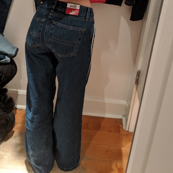 Tommy Hilfiger Wide Leg Logo Jeans New - Picture 9 of 10